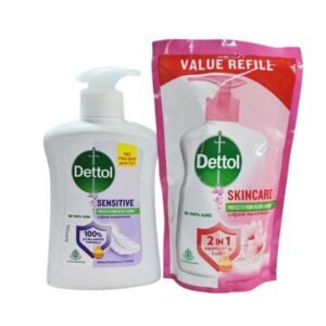 Dettol Sensitive Handwash Pump + Refill Combo, Skincare (200ml + 200ml)